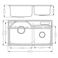 DS8448 camper gas stove stainless steel kitchen sink with dish drainer wash basin